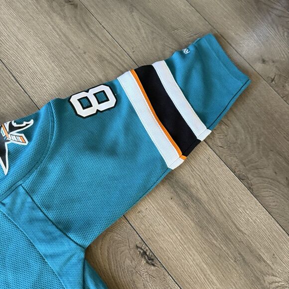 San Jose NHL Sharks Brent Burns 88 Youth Jersey S/M - Picture 9 of 16